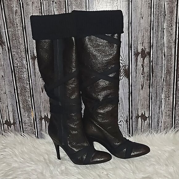 Stella McCartney Heeled Stiletto Sock Cuffed Knee High Boot 6.5 - Picture 14 of 16